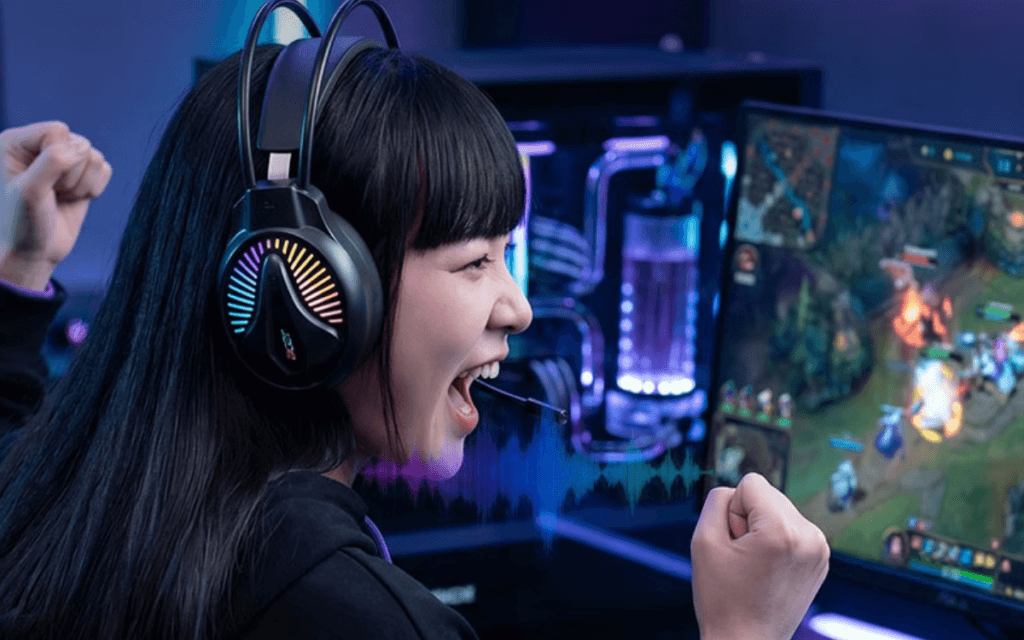 Headset gamer Acer OHW201 com som surround 7.1