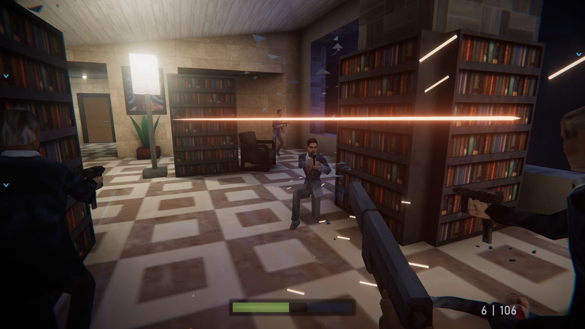 Cenário de Agent 64: Spies Never Die com visual retrô de Nintendo 64