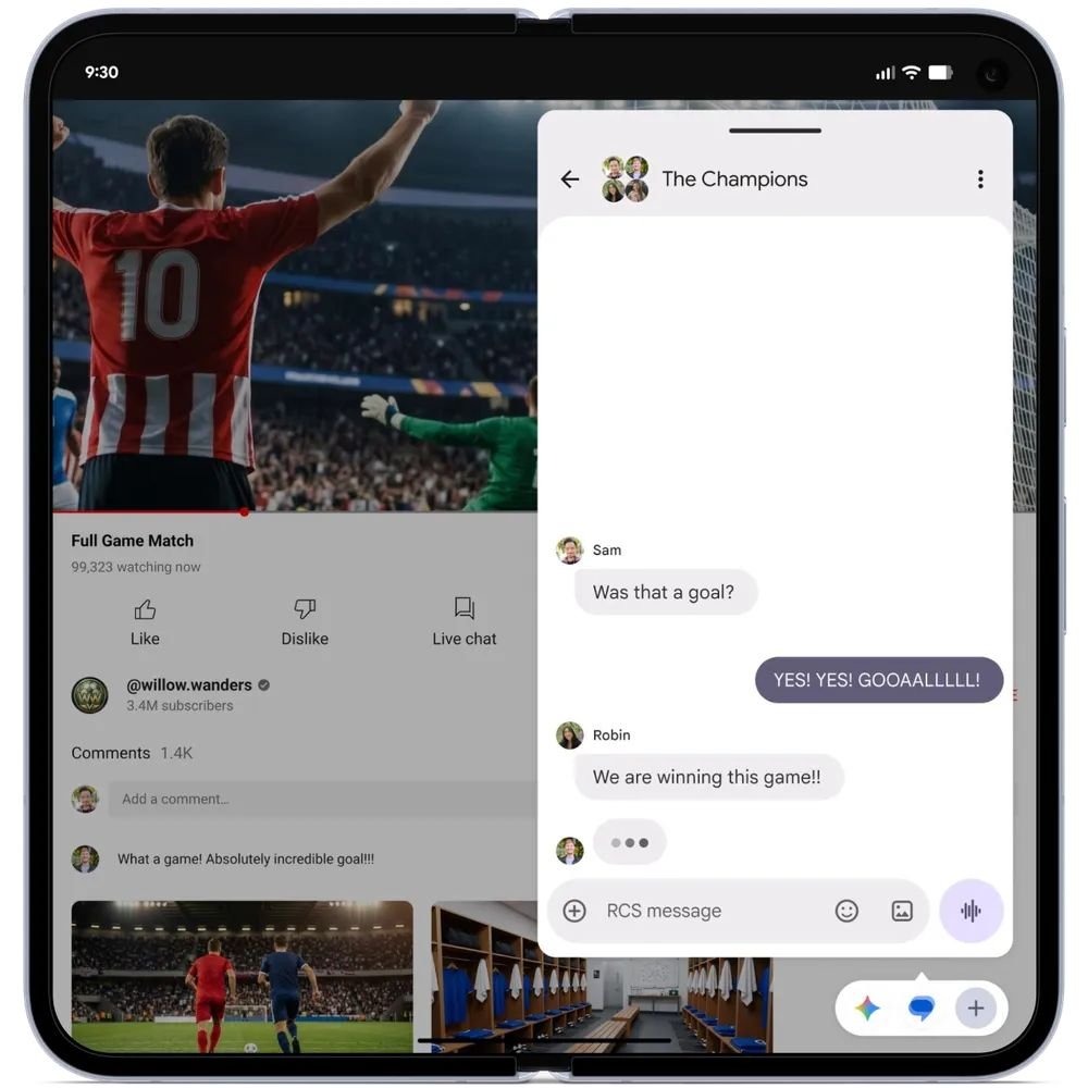 Nova multitarefa em bolhas flutuantes do Android 17