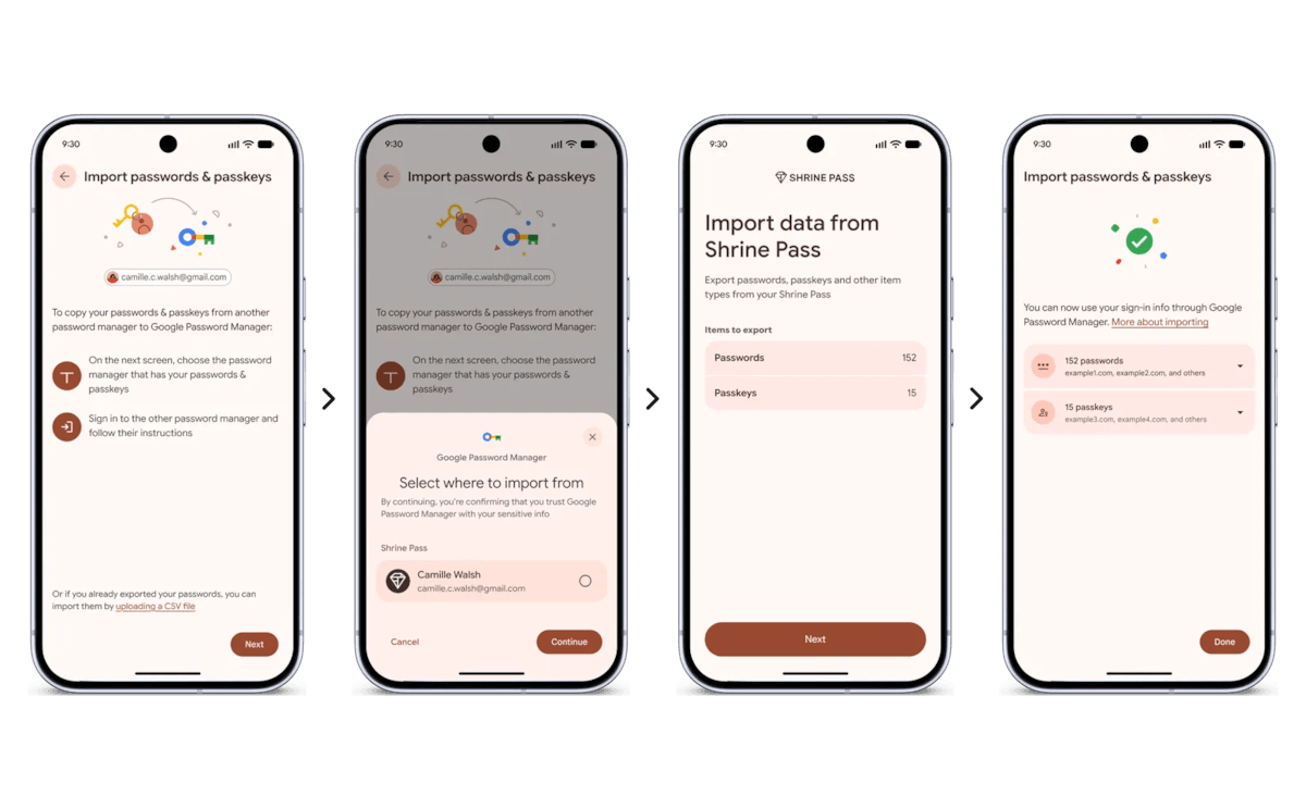 Android ganha migração automática de senhas e passkeys entre gerenciadores, sem exportar arquivo