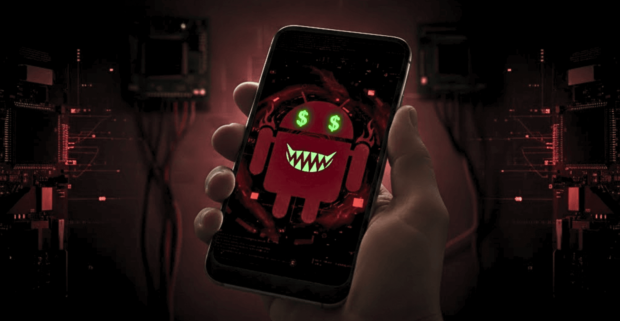 Ilustração de ameaça digital em dispositivos Android