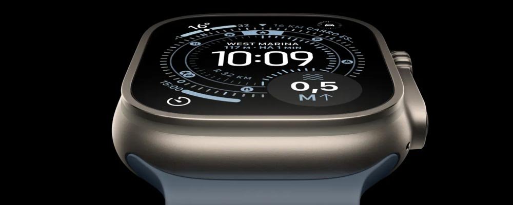 Apple Watch Ultra com tela ligada