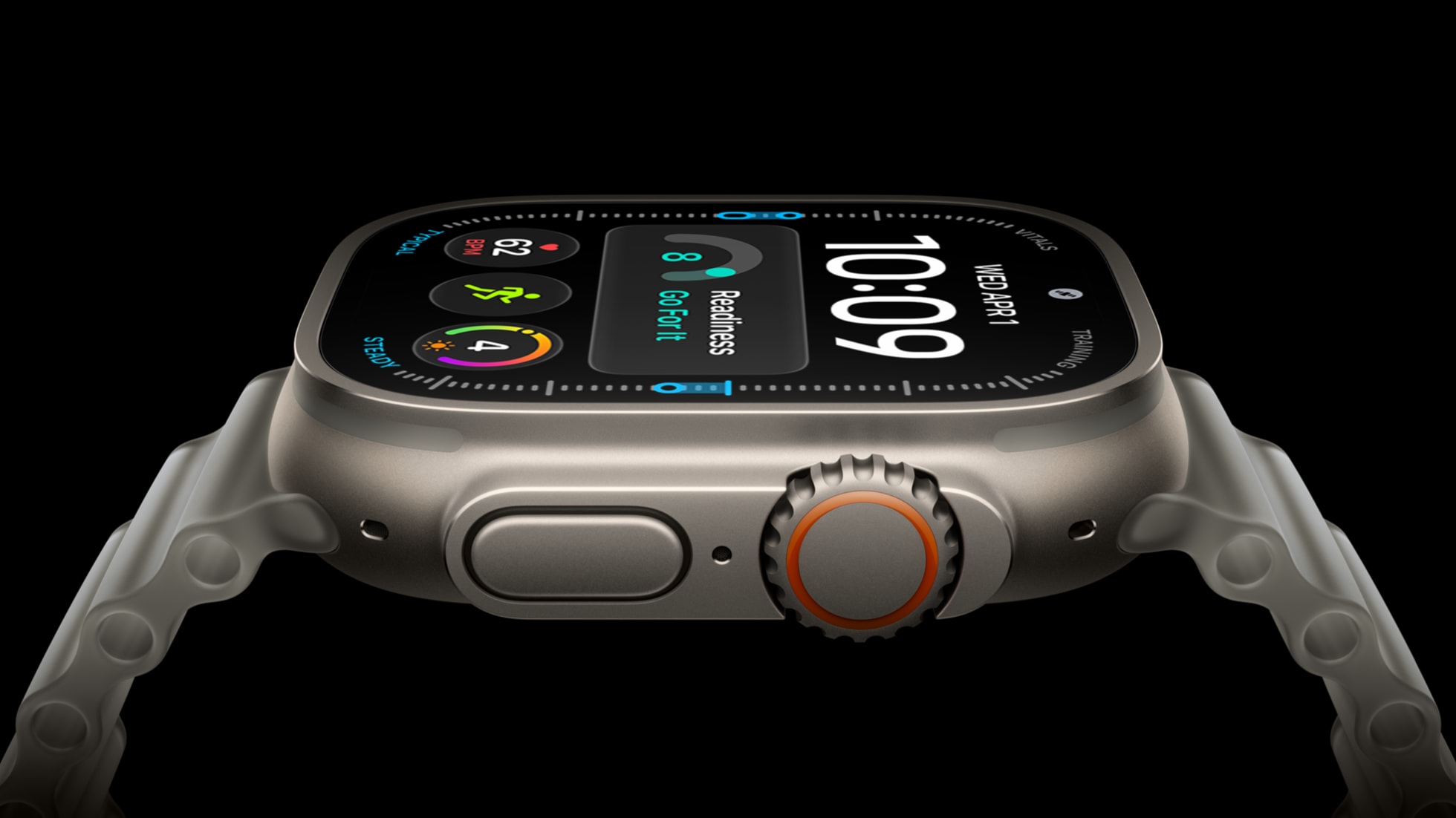 Apple Watch Ultra 4 em titânio natural e preto
