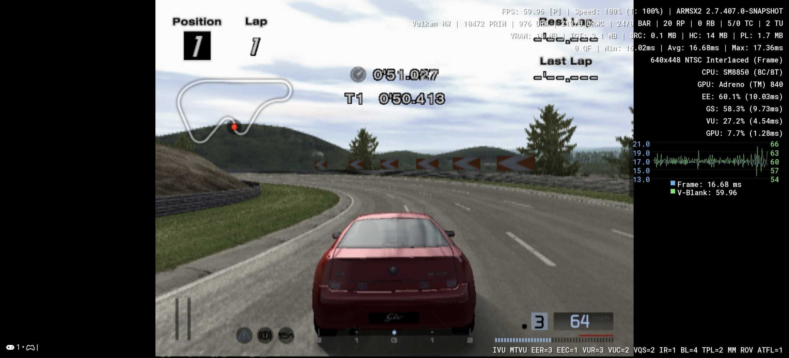 Menu de configurações e perfis de GPU do ARMSX2 Refresh