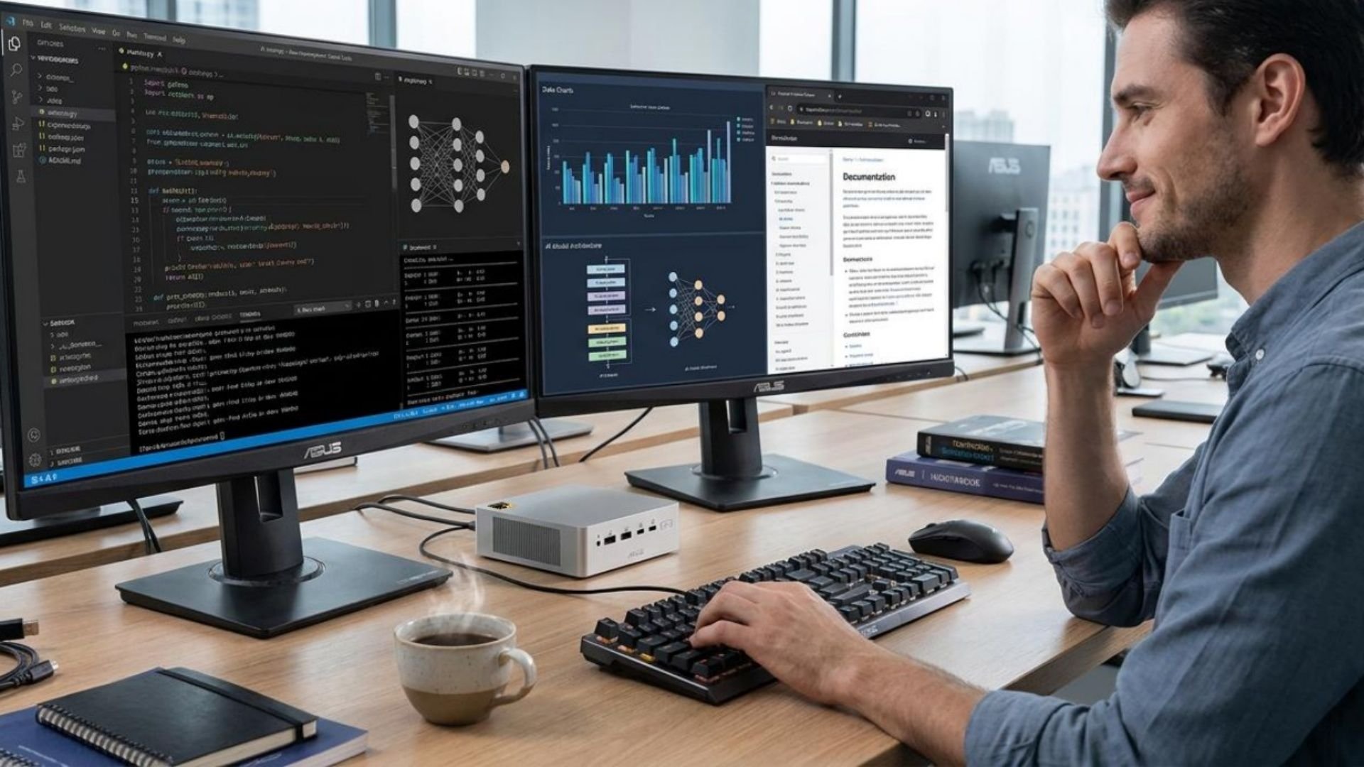 Asus leva o Snapdragon X2 Elite ao desktop com o mini-PC Ascent QN10