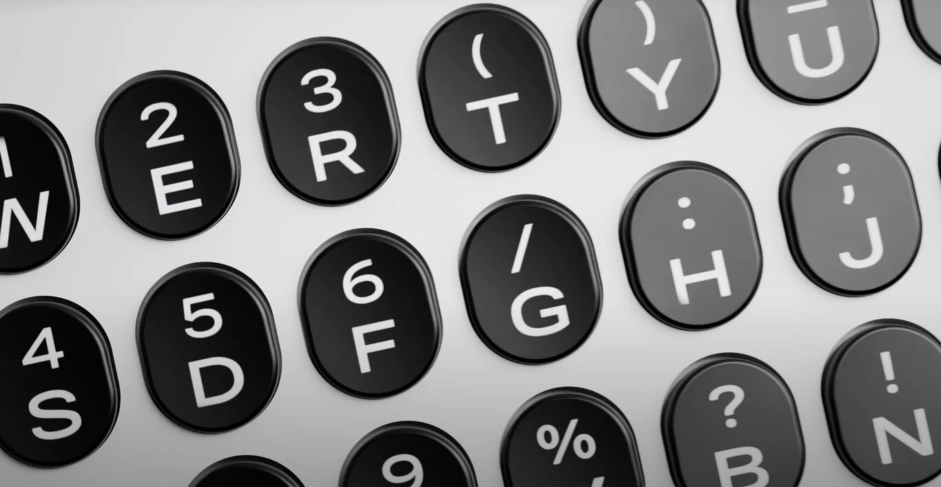 Detalhe da tela e do design do Clicks Communicator