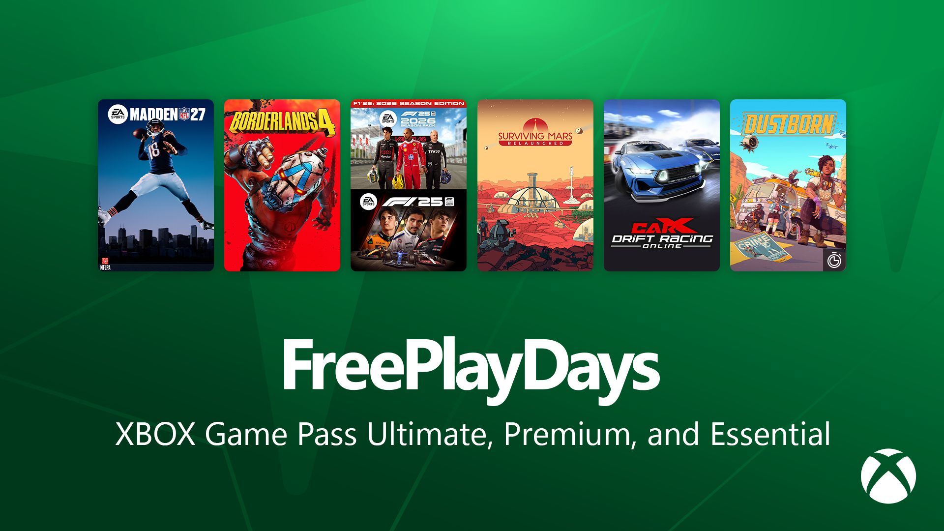 Borderlands 4, Madden NFL 27 e F1 25 estão grátis no Xbox neste fim de semana; Epic libera Astral Ascent e Luftrausers
