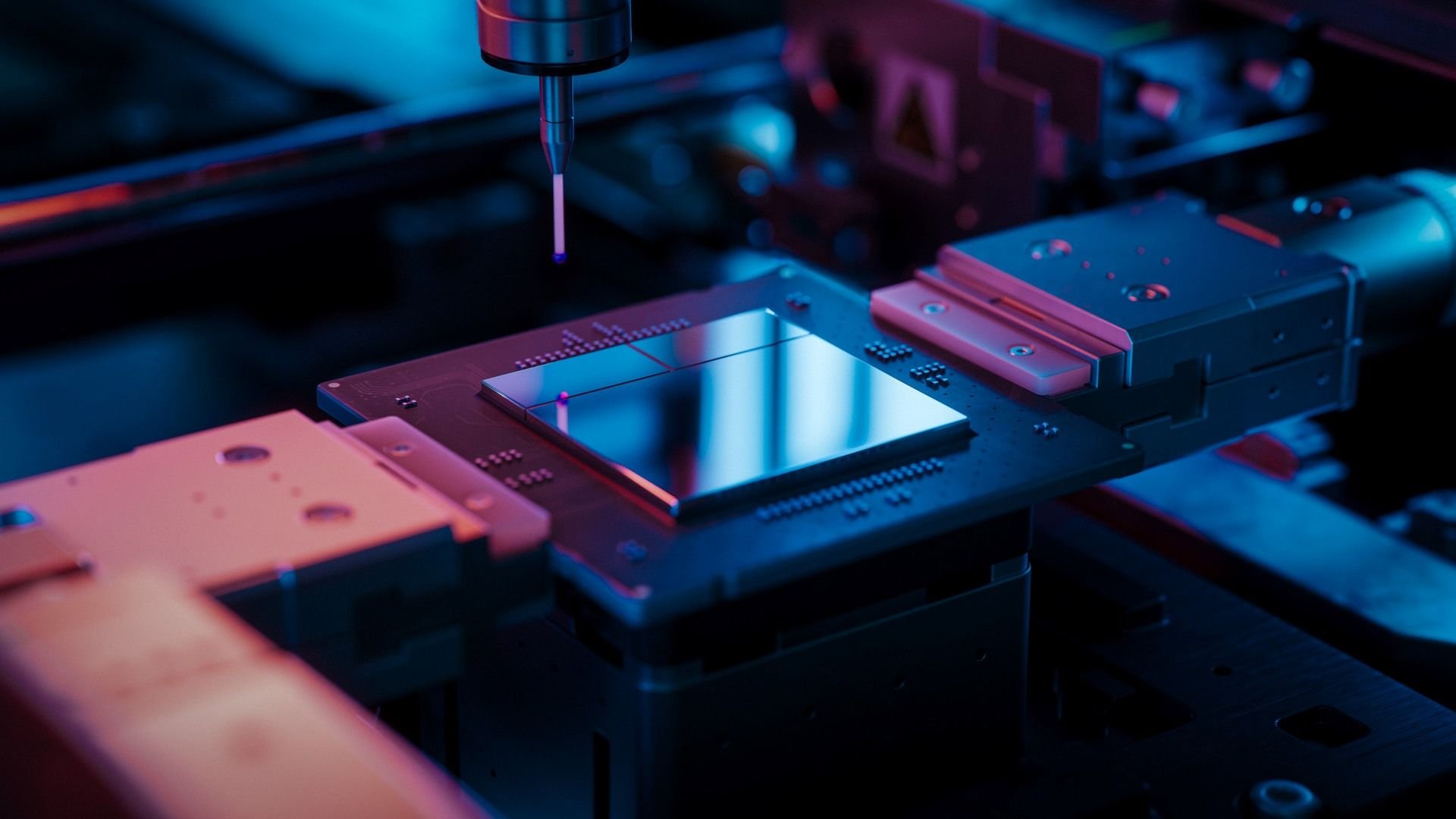 Processador em close, representando a cadeia de semicondutores