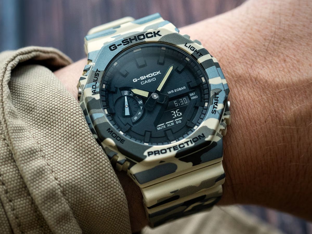 G-Shock GA-2100CM chega com camuflagem metálica e resina de base biológica