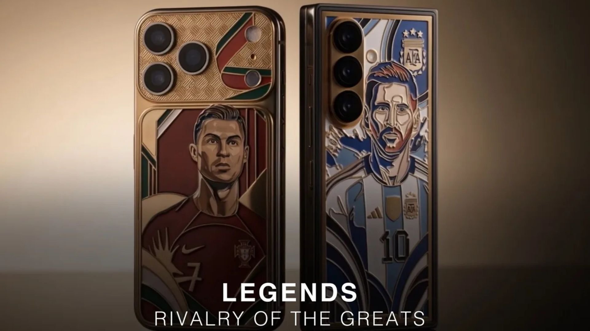 Caviar lança celulares de Messi e Cristiano Ronaldo banhados a ouro