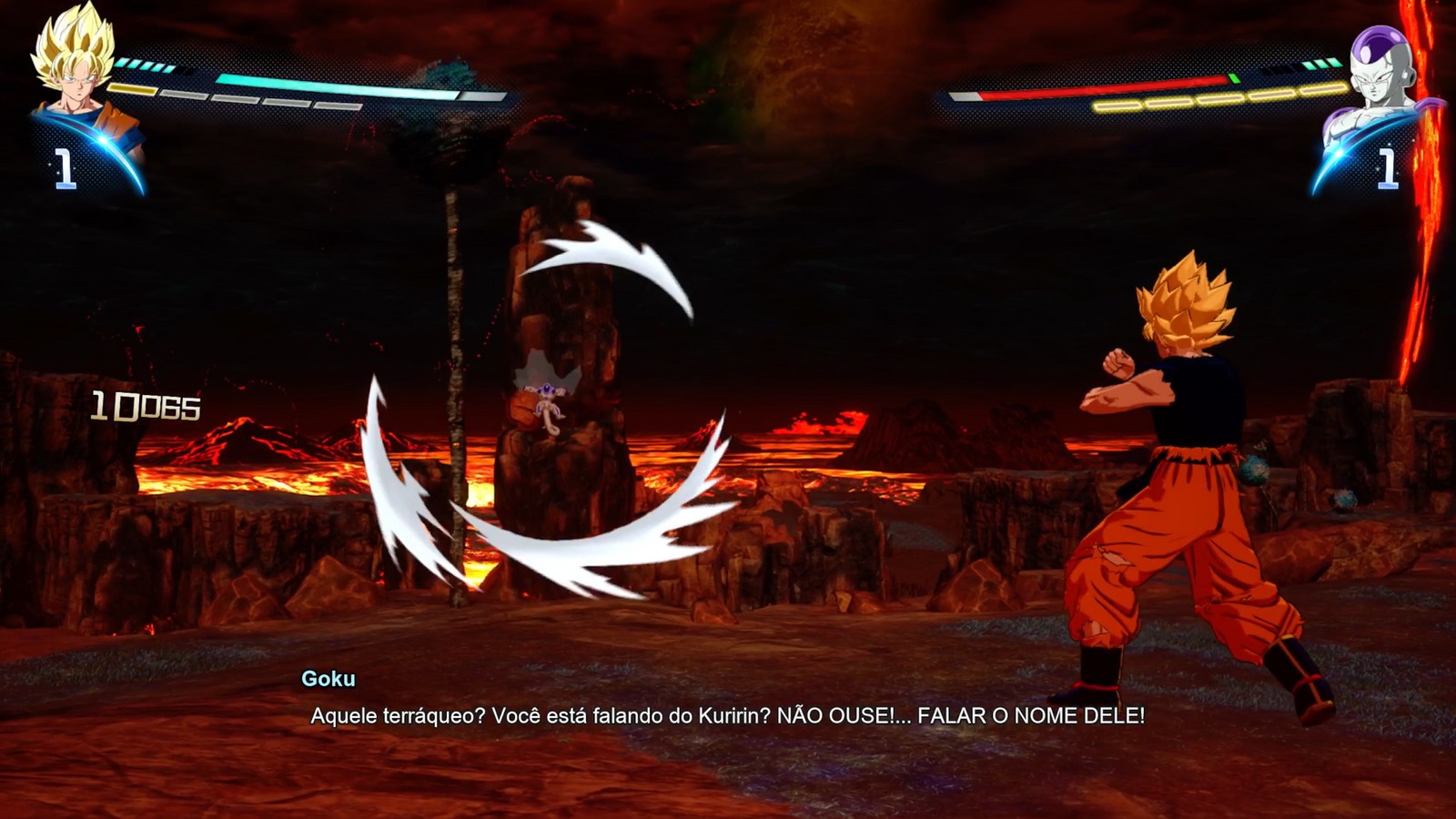 Combate entre Goku Super Sayajin e Freeza em Dragon Ball Sparking ZERO