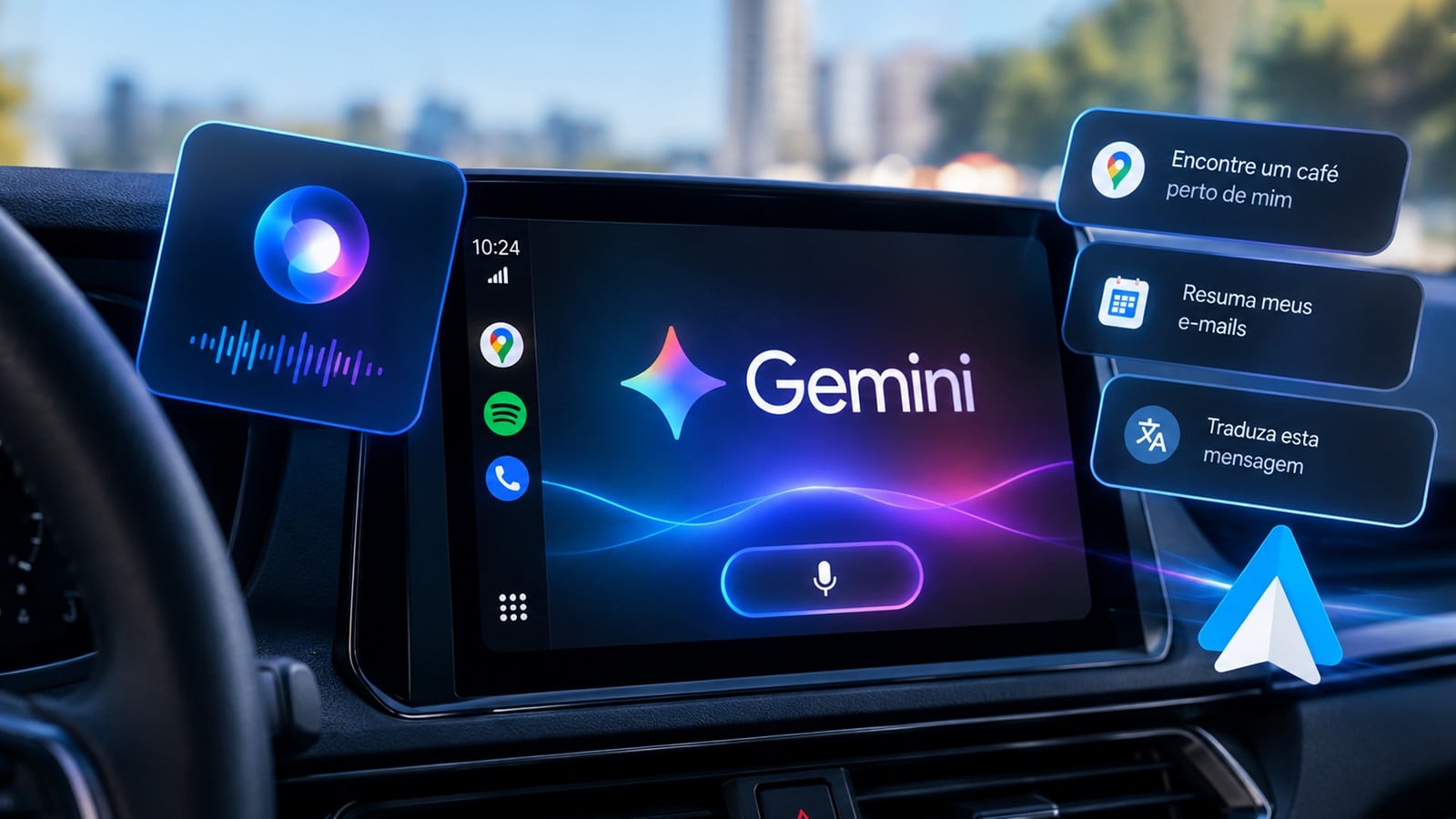 Gemini no Android Auto testa novo visual e respostas com dados pessoais