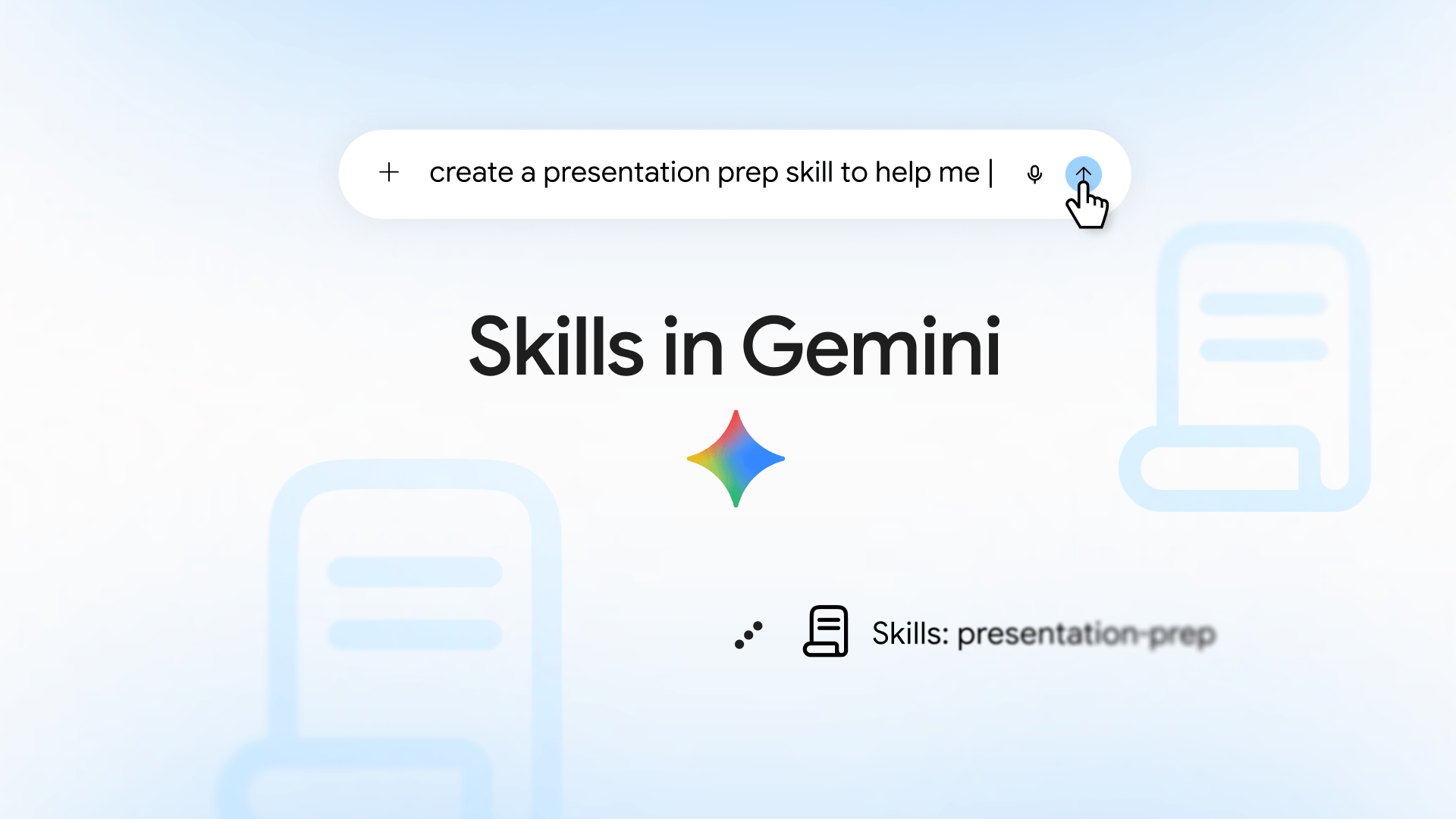 Tela do app Gemini com o recurso Skills, que automatiza tarefas repetitivas