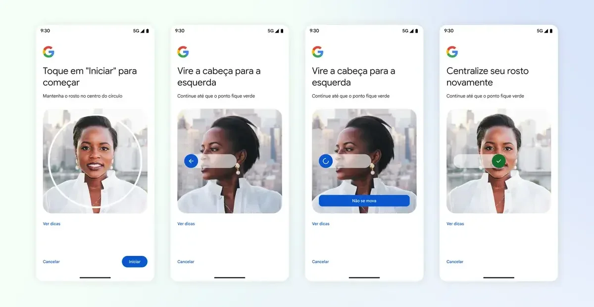 Etapas de configuração do login por vídeo de selfie