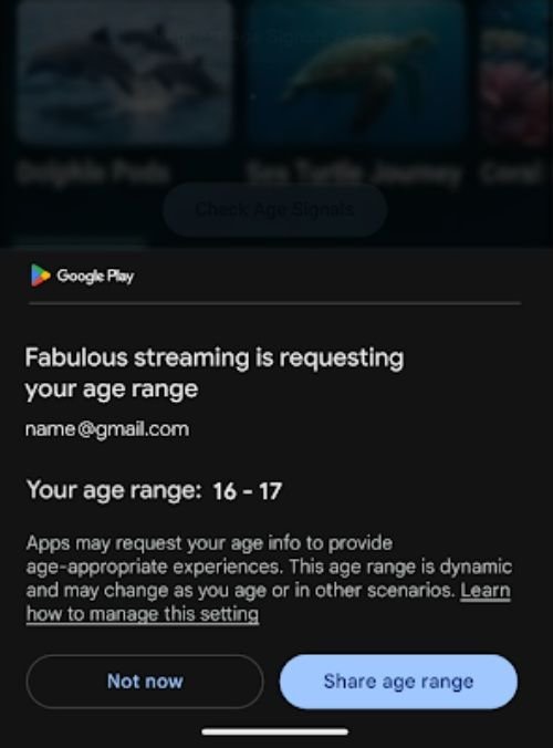 Faixas etárias que a Play Store passa a informar aos aplicativos