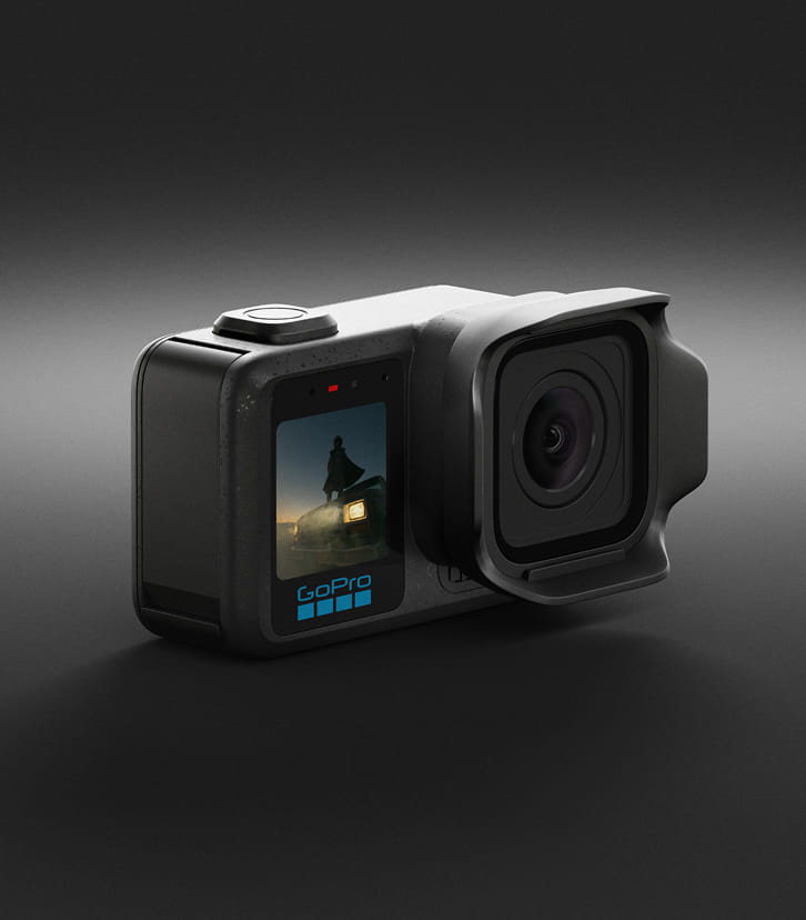 Detalhe da GoPro Mission 1 Pro, câmera de cinema compacta
