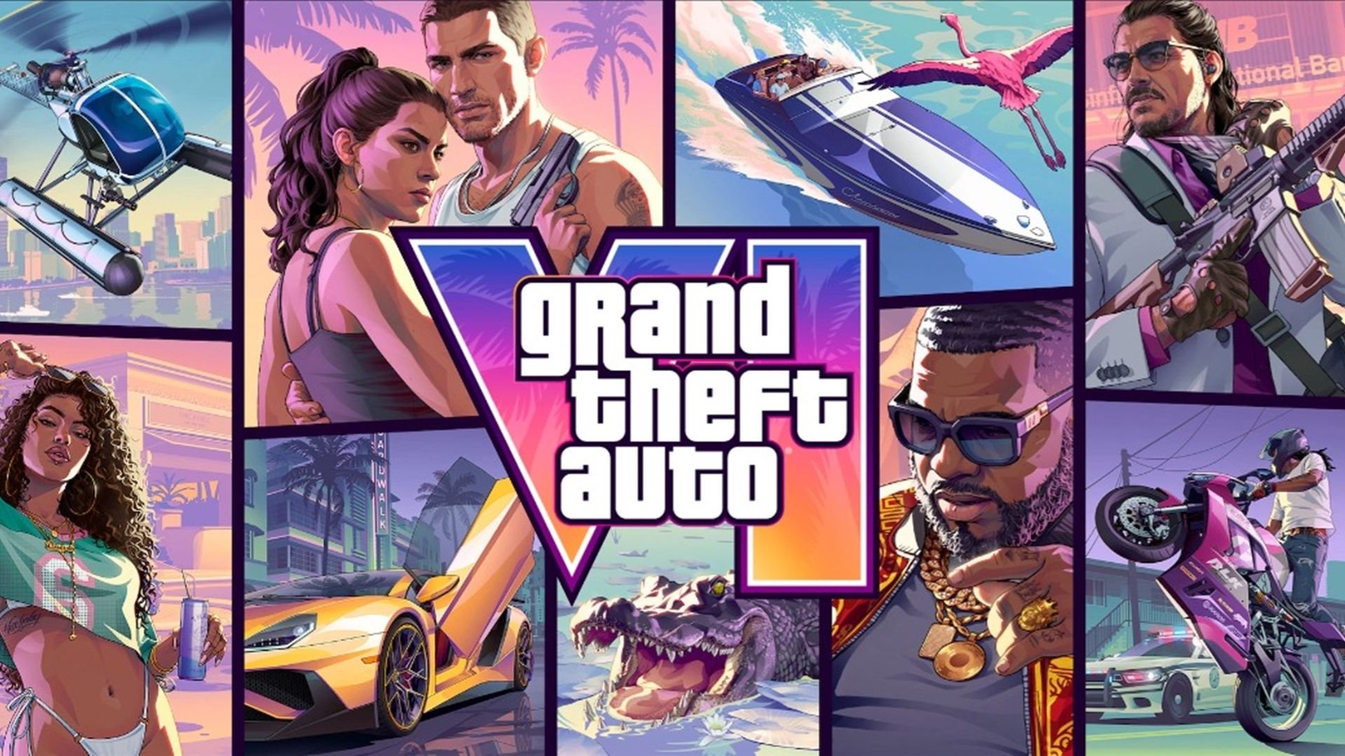 Arte de capa oficial de GTA 6 com Lucia e Jason