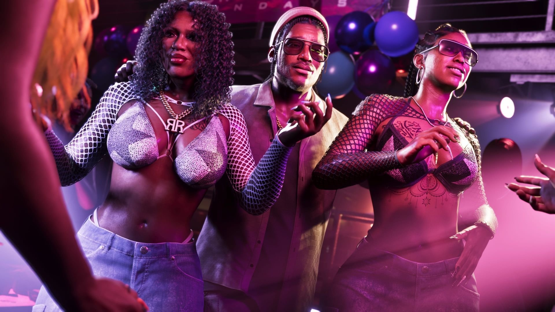 Personagens de GTA 6 em uma festa em Leonida