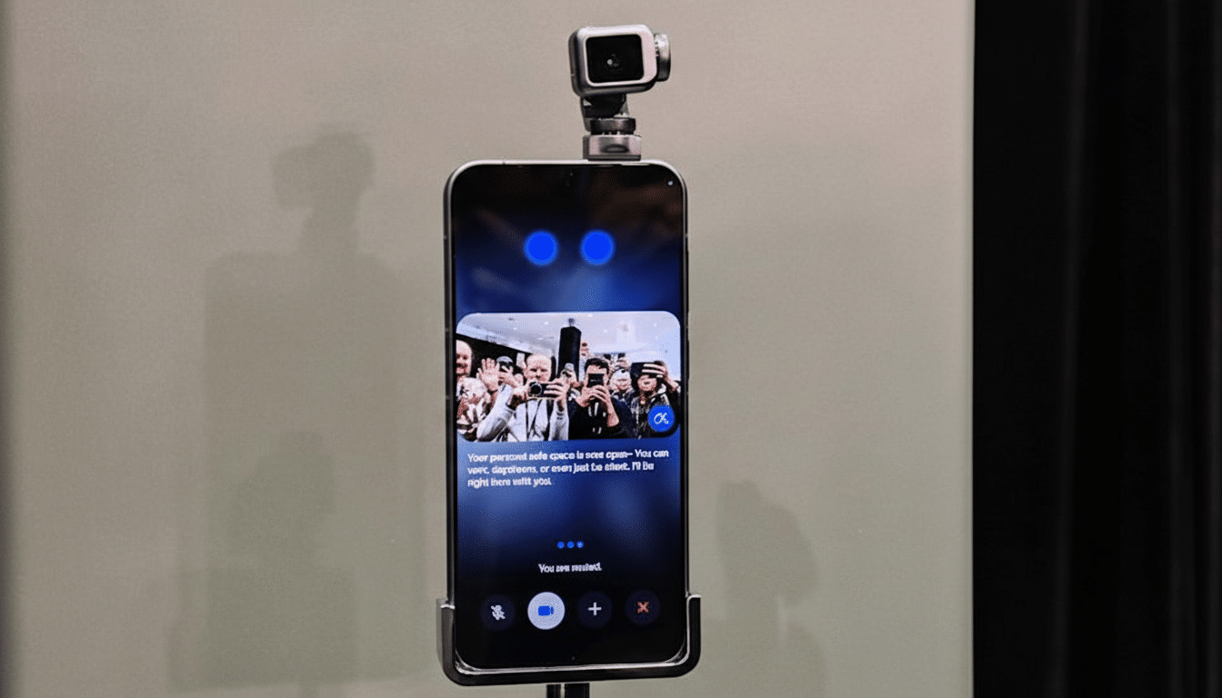 Detalhe do gimbal robótico de quatro eixos do Honor Robot Phone