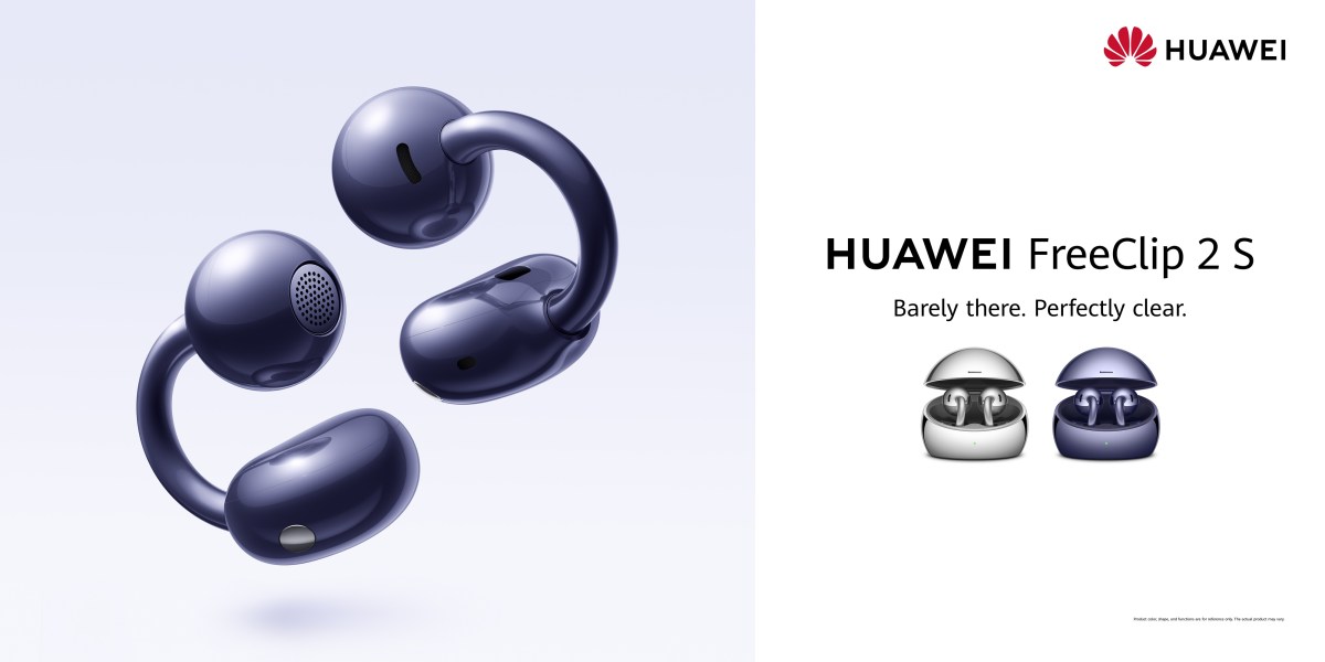 Fones open-ear Huawei FreeClip 2 S com nova caixa de carregamento