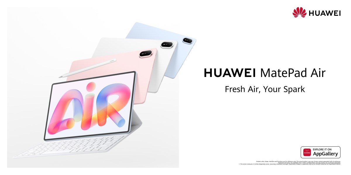 Huawei revela o design do MatePad Air e do FreeClip 2 S antes do lançamento