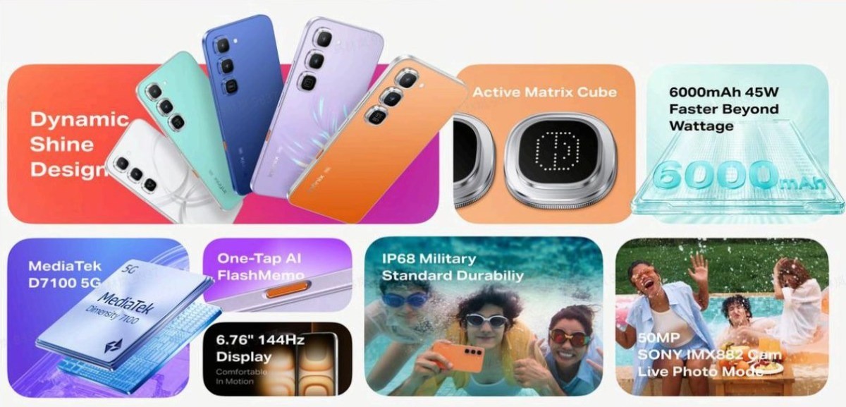 Tela frontal do Infinix Hot 70 Pro
