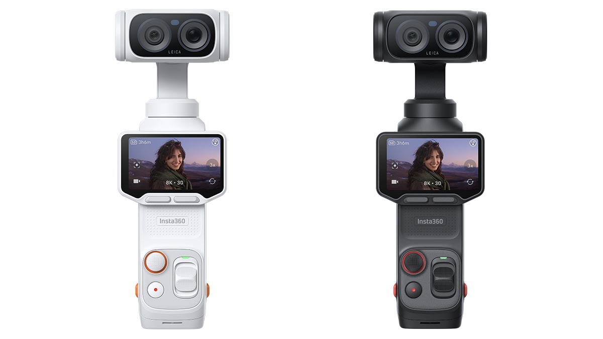 Insta360 Luna Ultra nas cores Cosmic Black e Stellar White