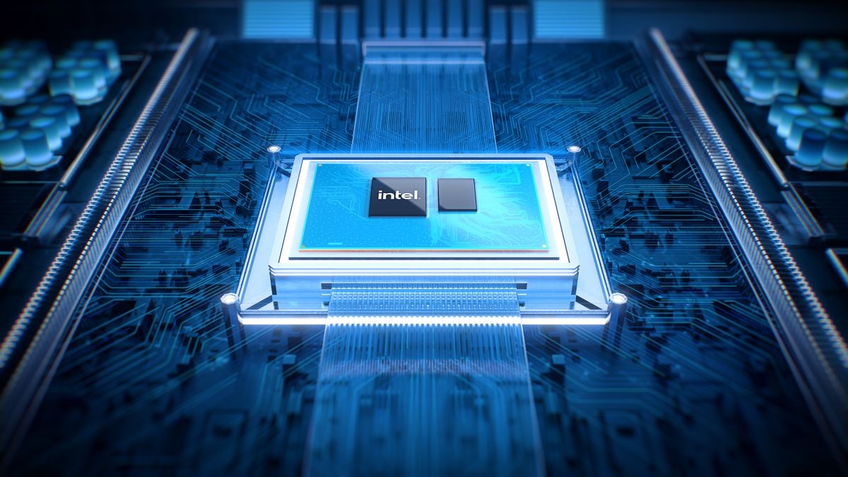 Chip Intel Wildcat Lake sobre uma placa de circuito