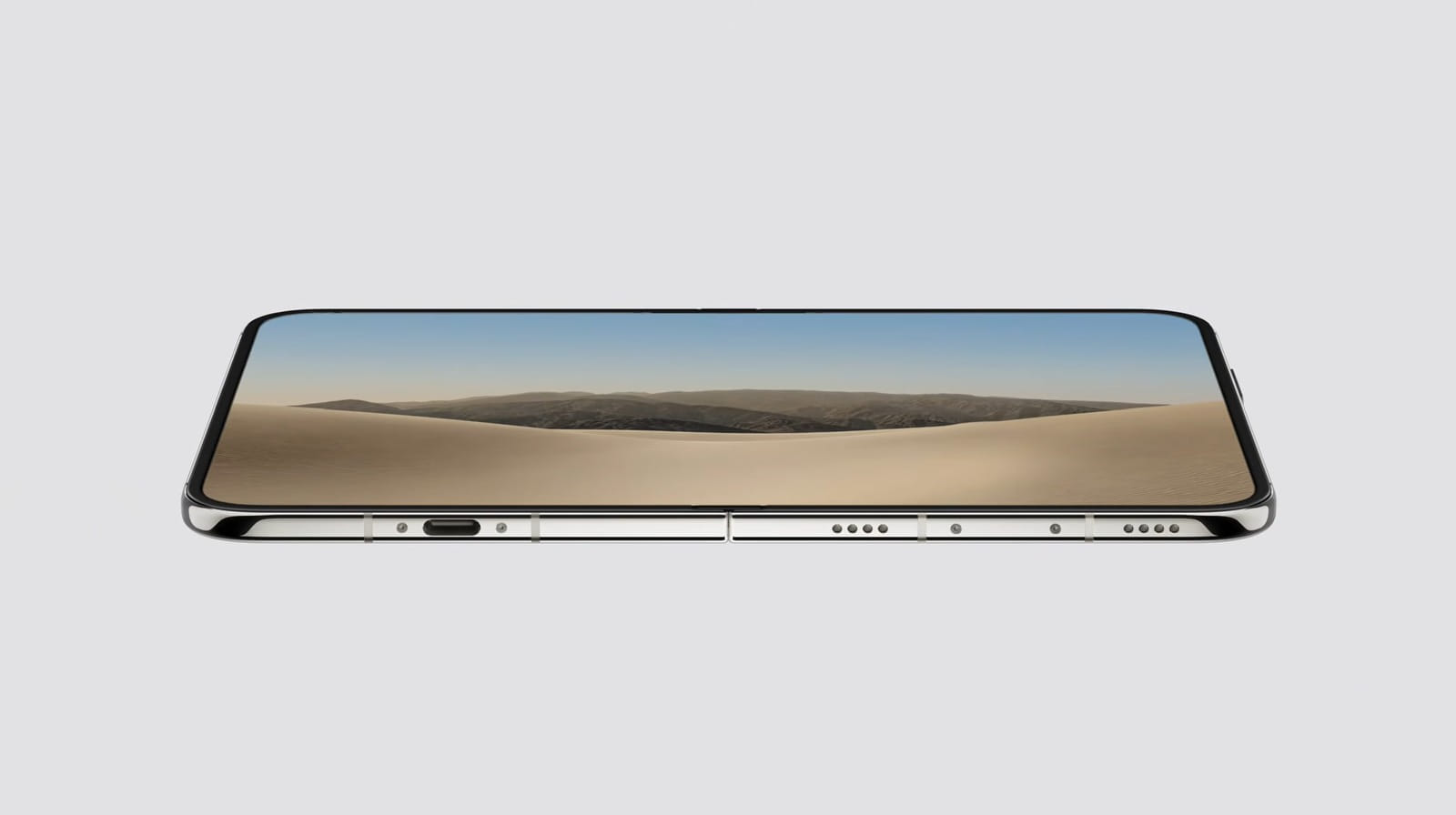 iPhone Duo fechado, em render oficial da Apple