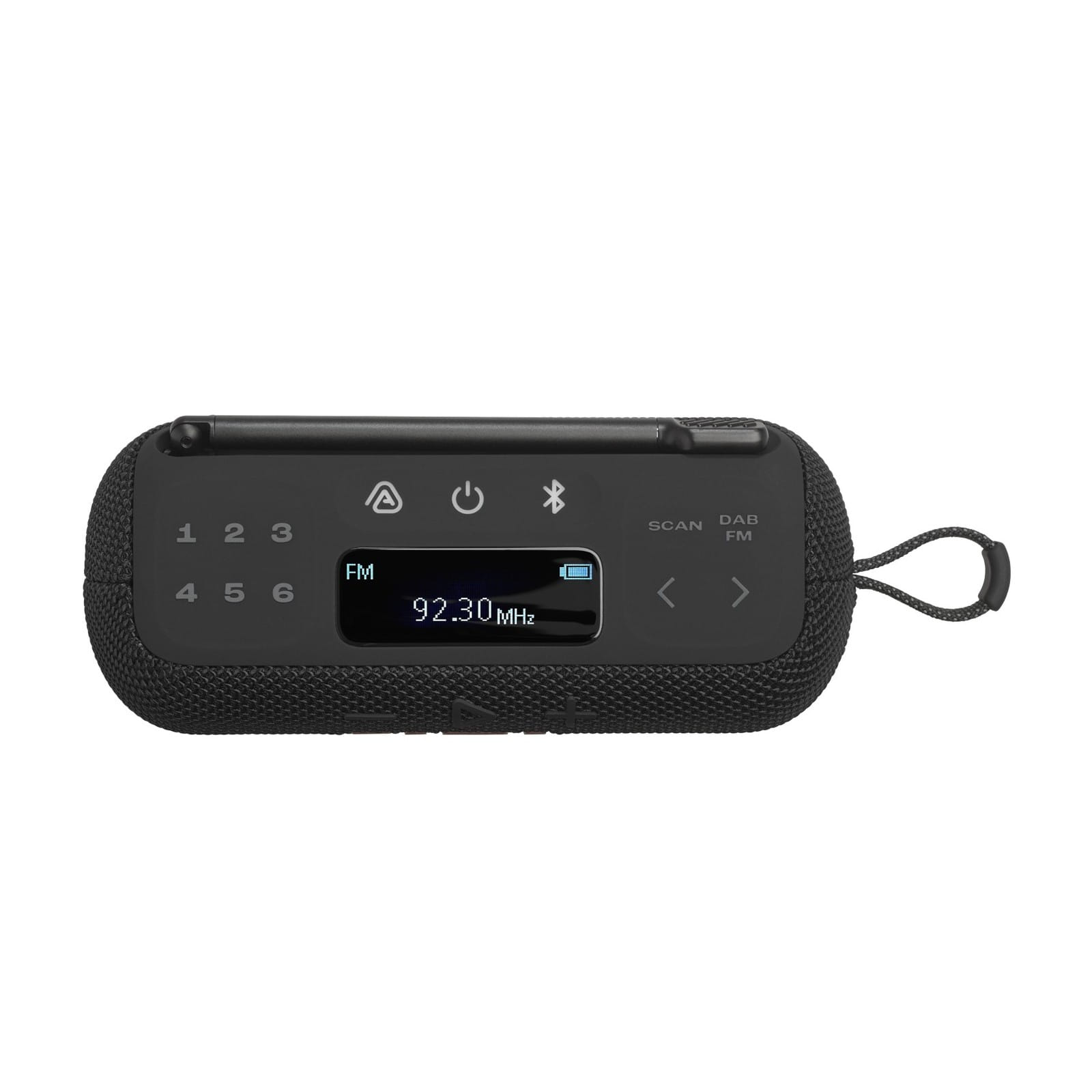 Caixa de som JBL Tuner 3 destacando a alça integrada para transporte