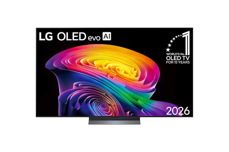 TV LG OLED evo AI 2026 em render oficial, destacando o design da linha 2026