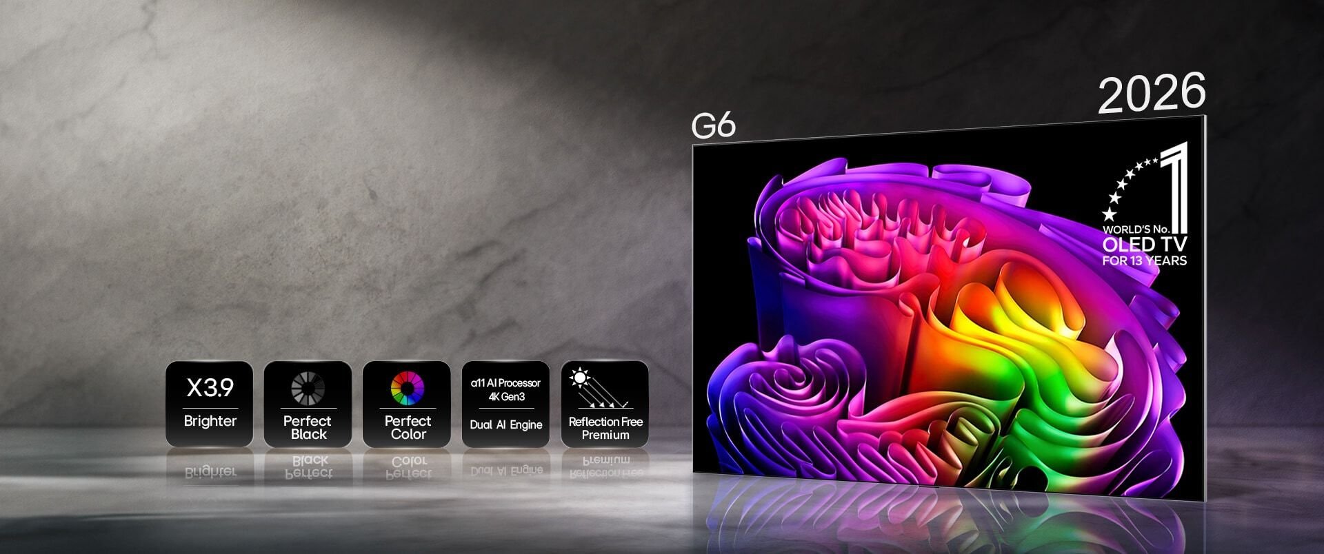 LG OLED evo G6 2026 com design para instalação na parede