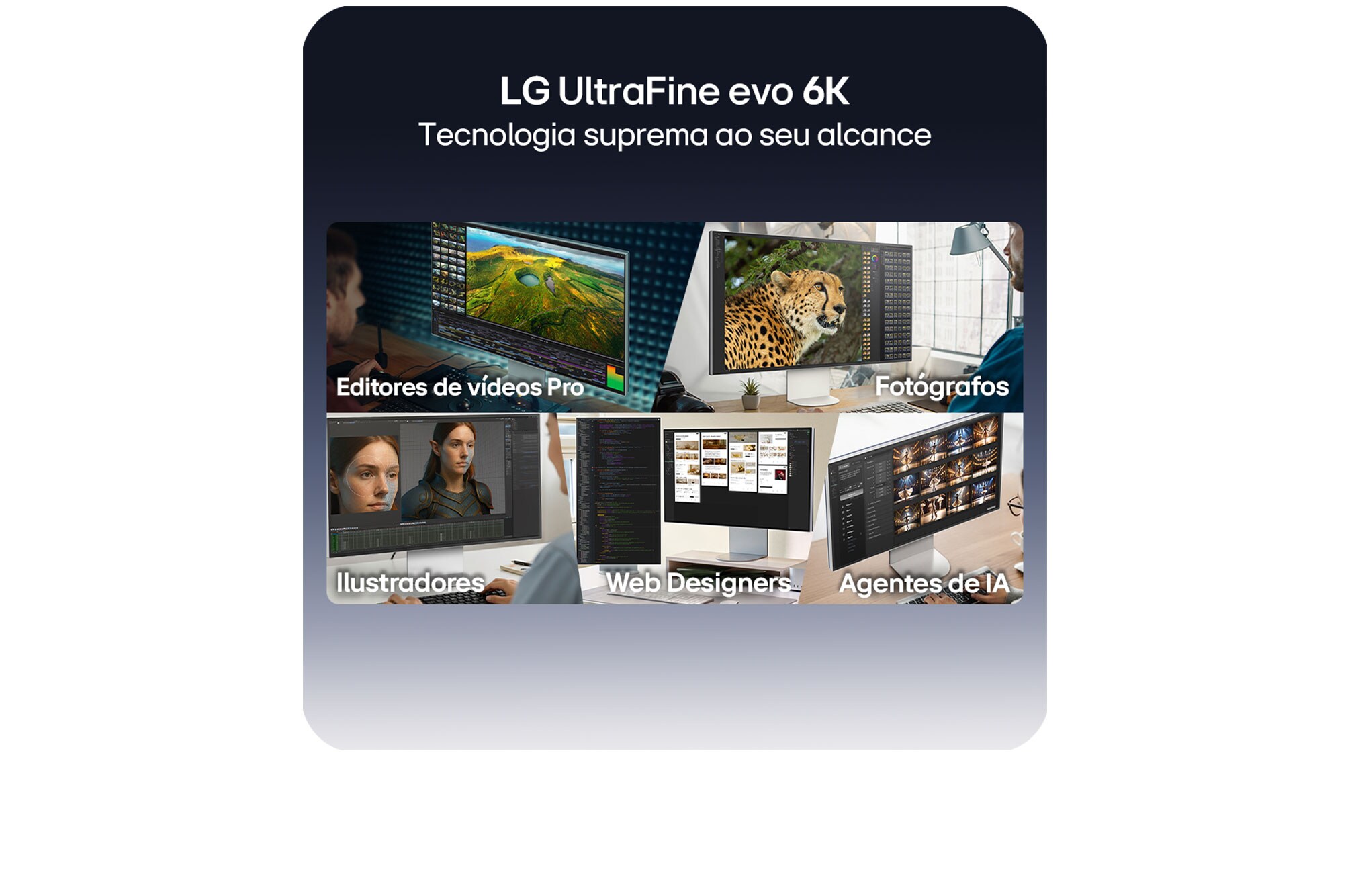 Detalhe da traseira e das conexões do monitor LG UltraFine evo 6K