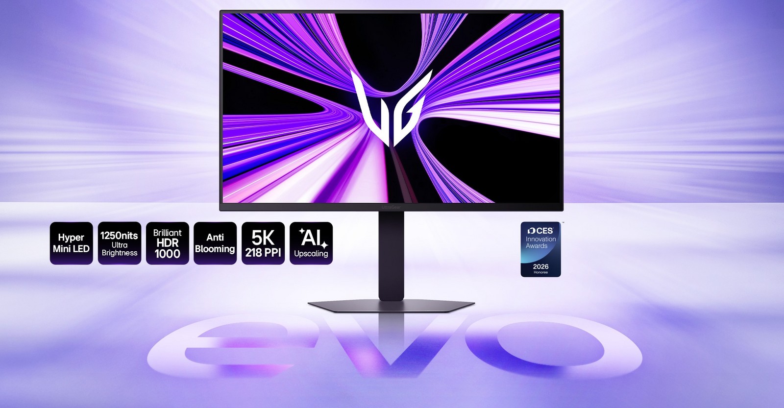 Detalhe da traseira e da conectividade do monitor LG
