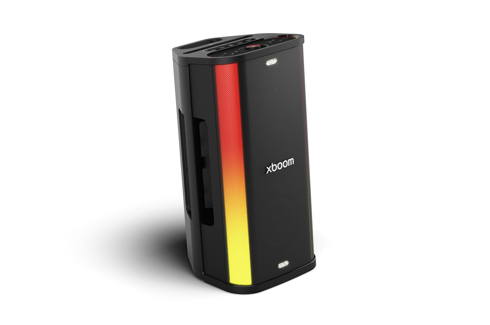 Detalhe do design de cinco lados da LG XBOOM Stage 501