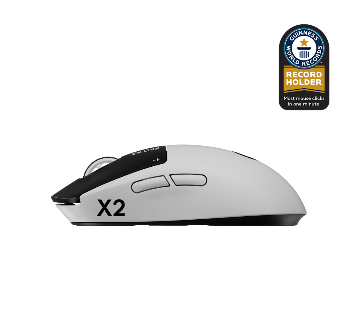 Mouse Logitech G PRO X2 Superstrike em ângulo lateral