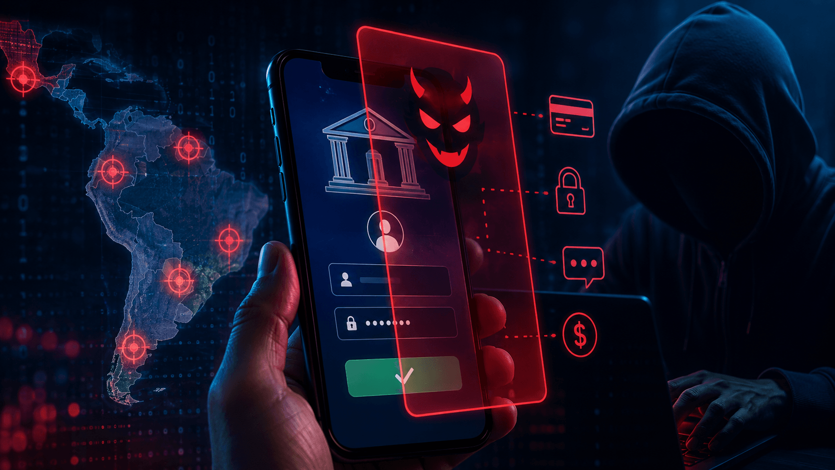 Malware com IA mira 68 apps de banco na América Latina, aponta relatório
