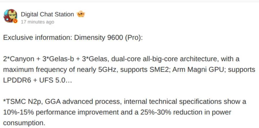 MediaTek Dimensity 9600 teria três versões para segurar o preço dos celulares