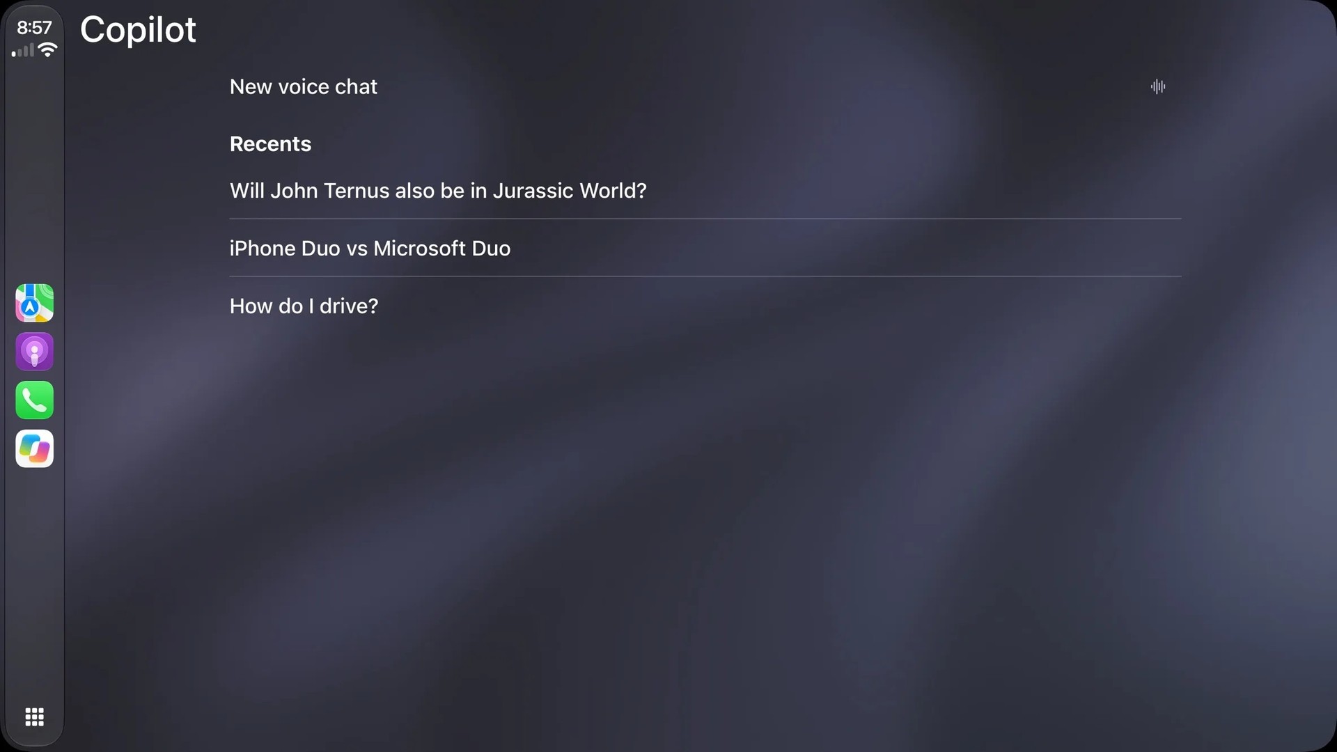 Microsoft Copilot ganha app para Apple CarPlay com conversas por voz no carro