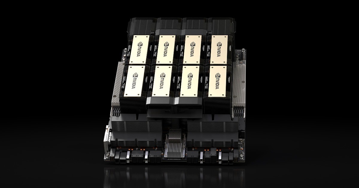 Sistema de GPUs de data center da NVIDIA usado em cargas de inteligência artificial