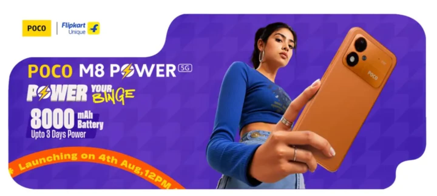POCO M8 Power em imagem oficial divulgada pela marca