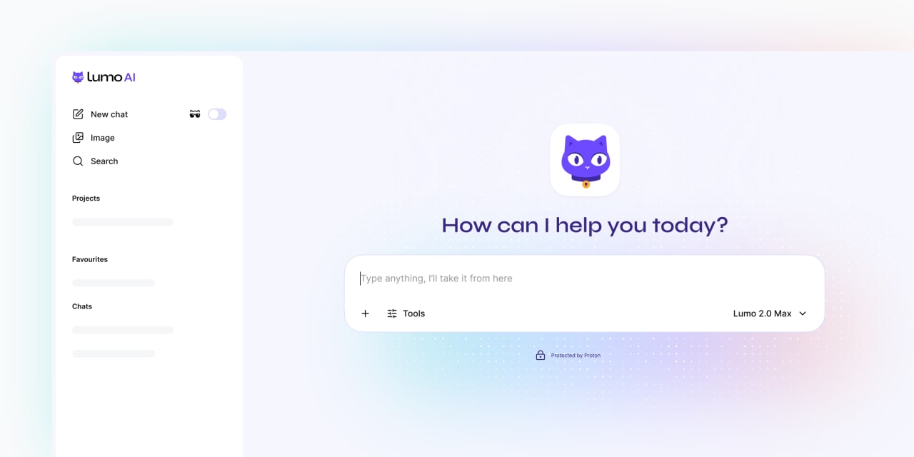 Interface do Proton Lumo 2.0