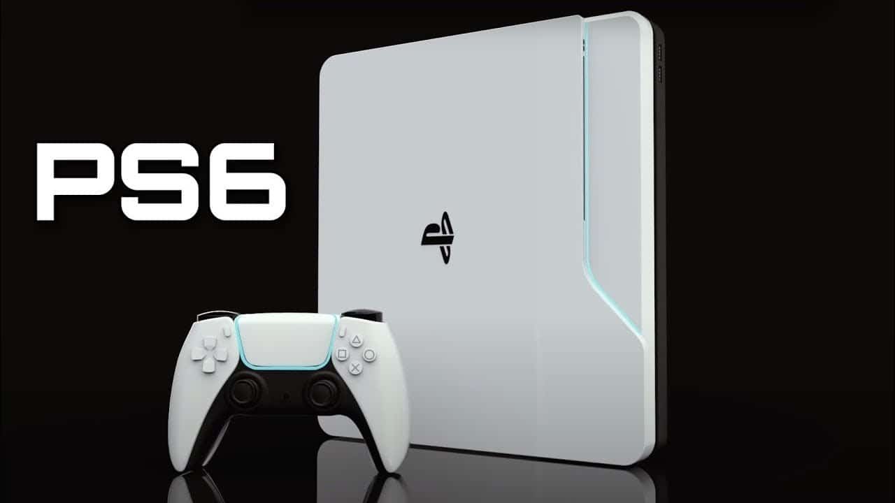Render conceitual de um PlayStation 6; o console ainda não foi anunciado pela Sony