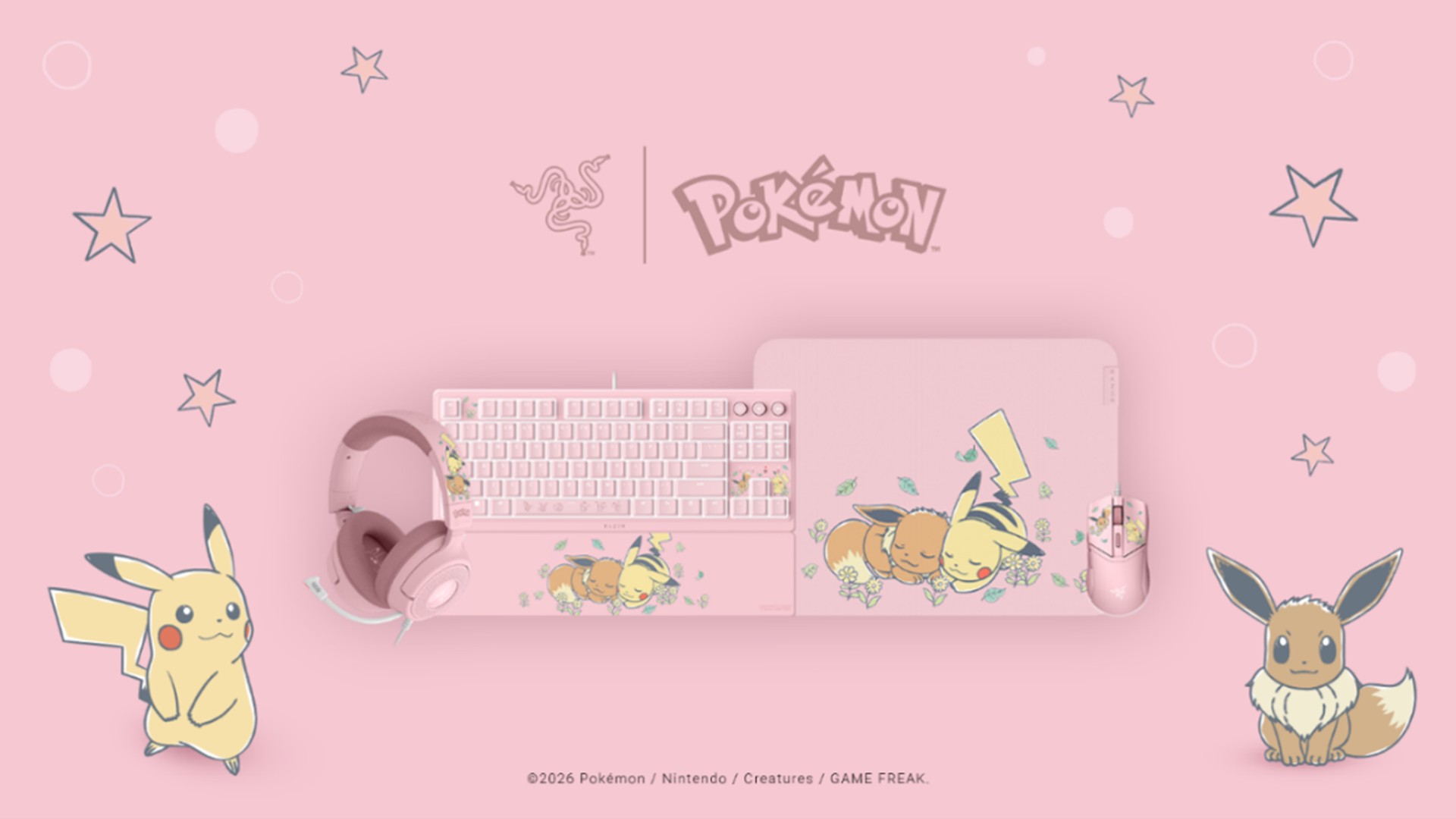 Razer e Pokémon lançam coleção de periféricos com Pikachu e Eevee; Brasil recebe em novembro