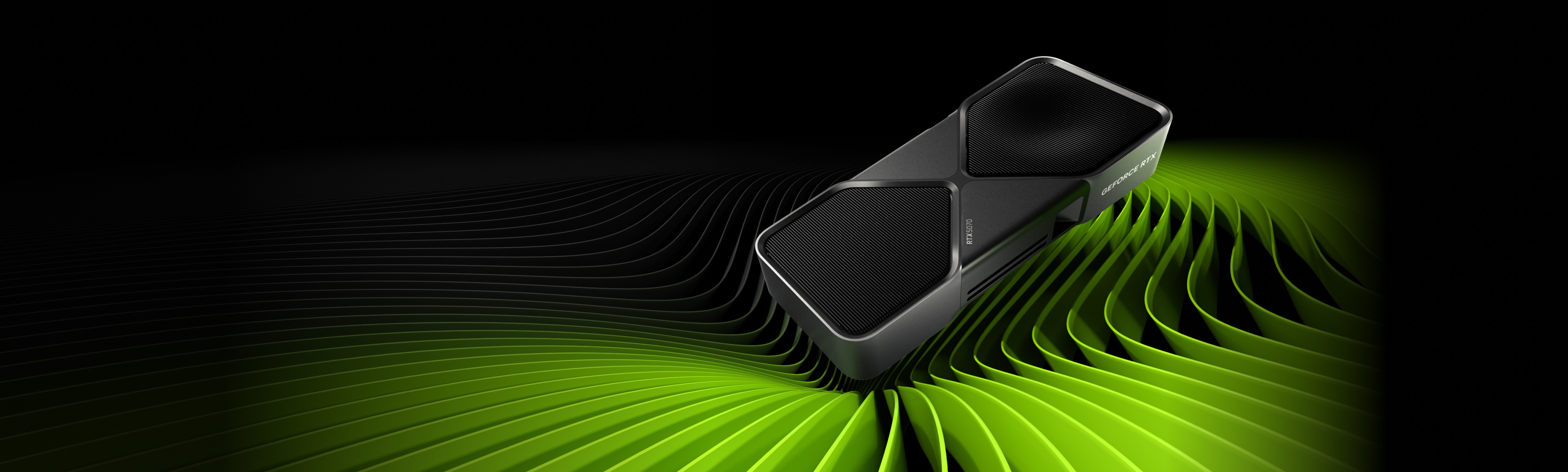 Linha GeForce RTX 5070 em banner oficial da Nvidia