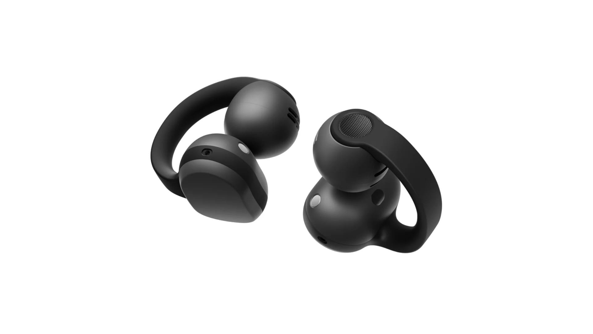 Par do Galaxy Buds On em preto sobre fundo branco
