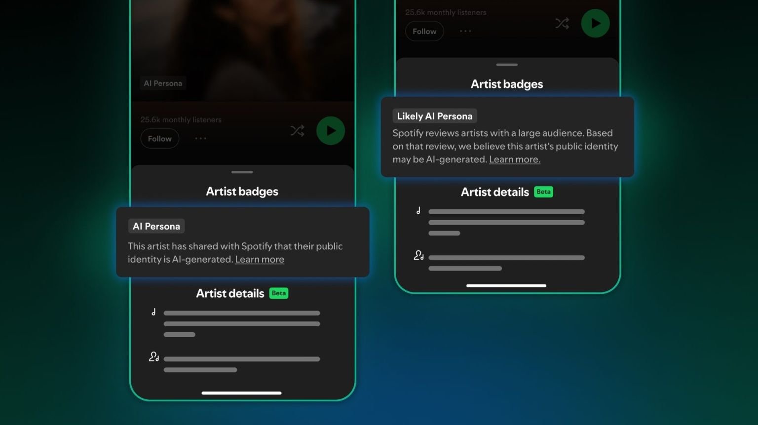 Spotify cria selo 'AI Persona' para identificar artistas gerados por IA e muda recomendações
