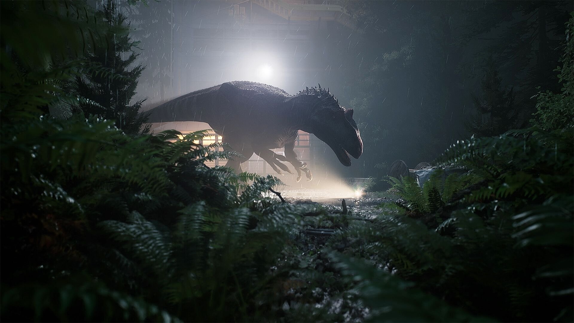 Cena de The Lost Wild com a protagonista diante de um dinossauro