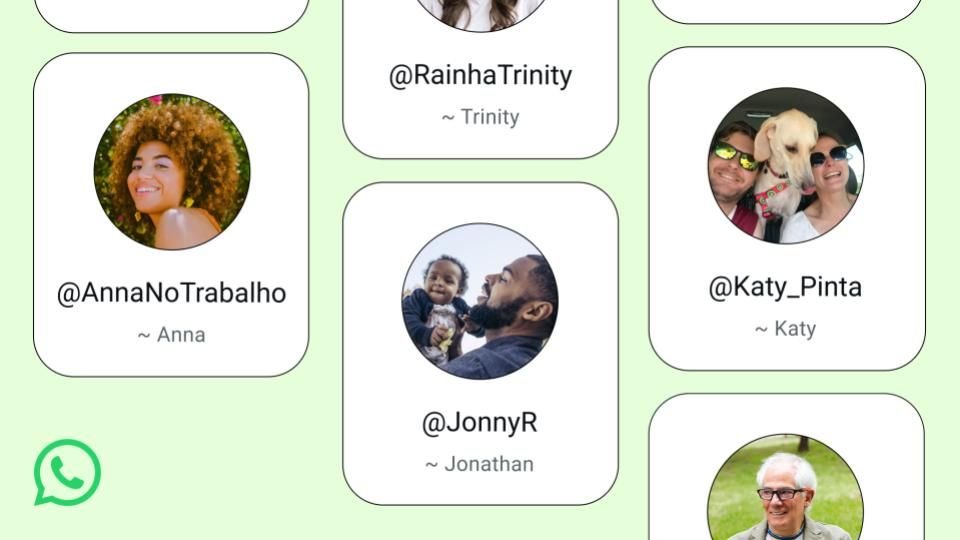 Tela de criação do nome de usuário no WhatsApp