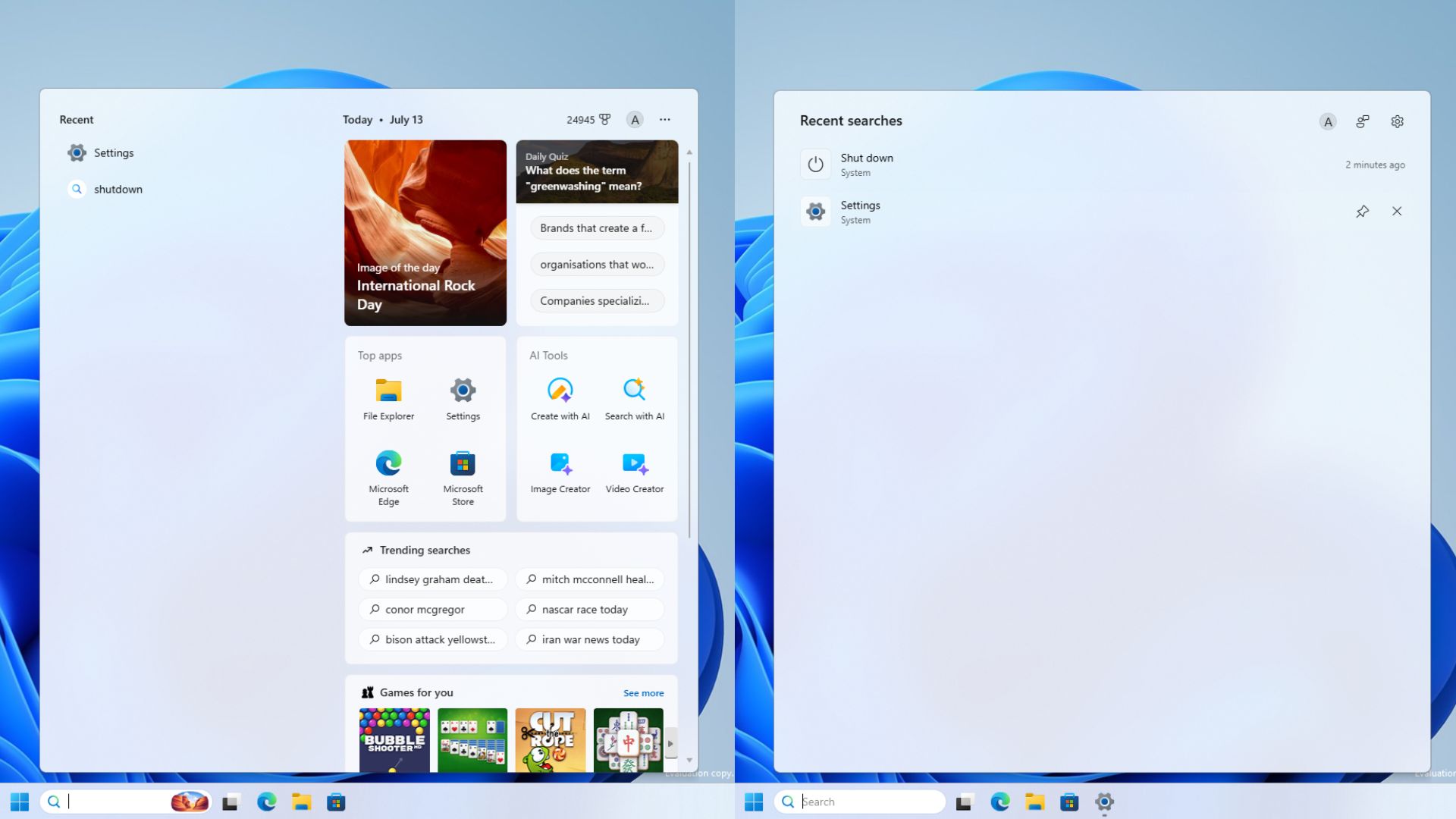 Nova busca do Windows 11 remove o conteudo do MSN e do Bing da tela inicial